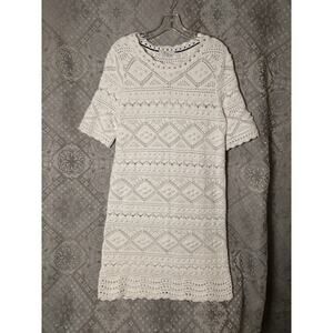 Boden Women's 8R White Crocheted Dress and Camisole EUC Holiday wedding romantic